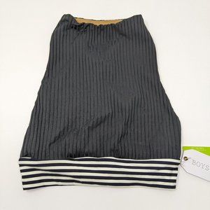 Boys + Arrows Cropped Mock Neck Ribbed Bikini Top